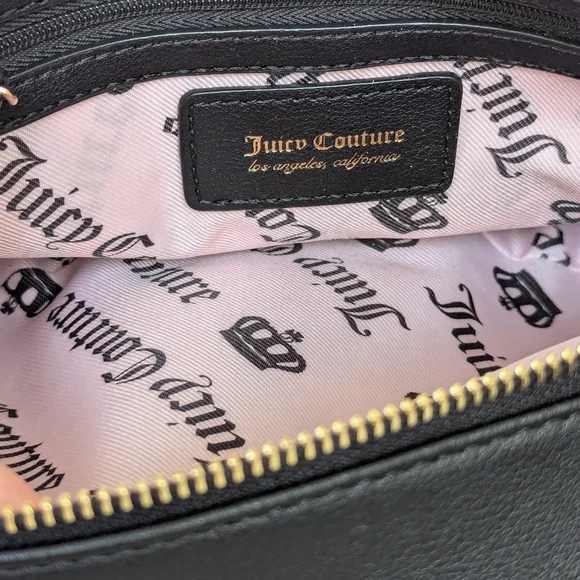 Juicy Couture Black Velvet Bow Crossbody Bag - Picture 12 of 13